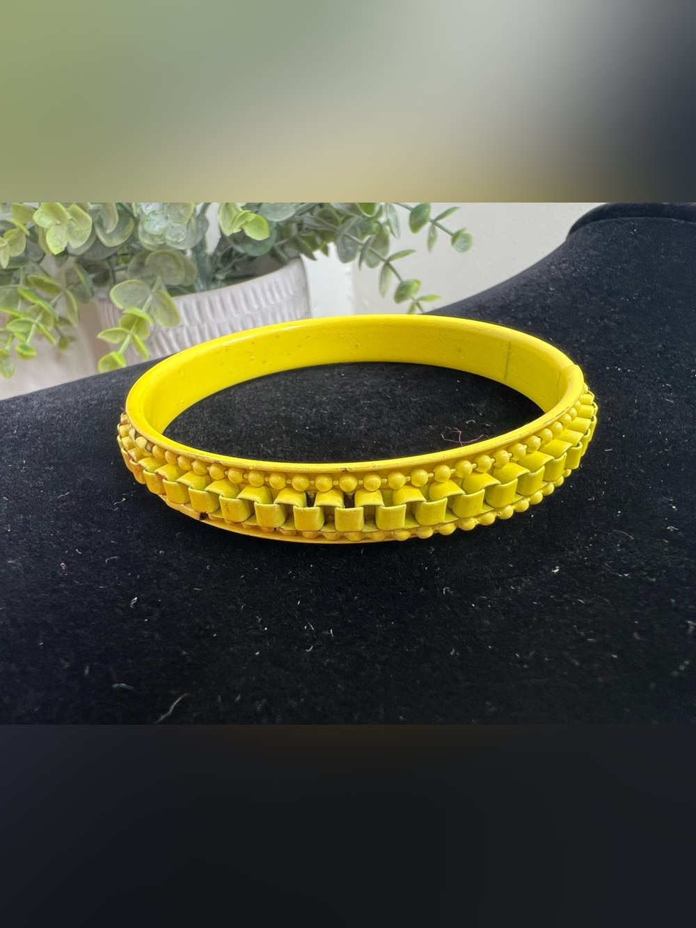 Vintage Vibrant Yellow Bangle Bracelet